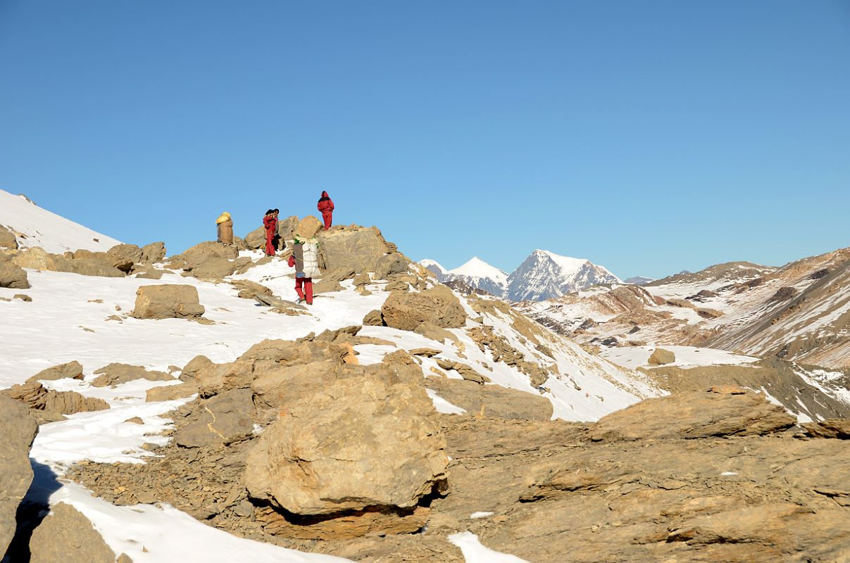 18 View Of Trail Ahead From First Tilicho Tal Lake Pass 5375m With Sangdachhe Himal Beyond 